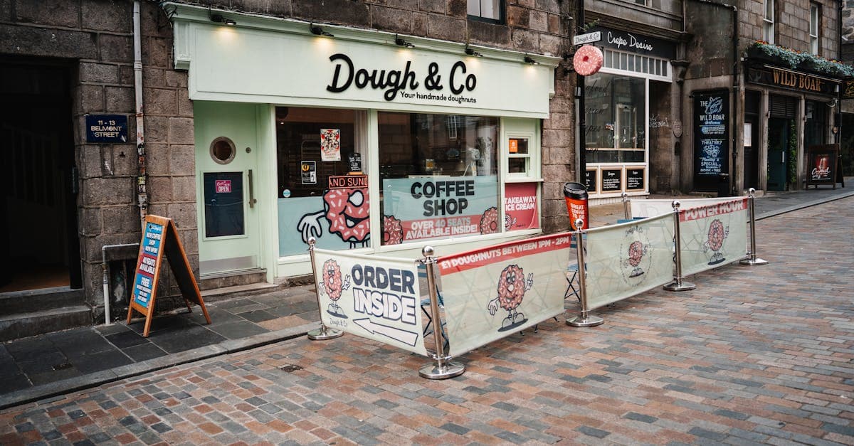 Discover this inviting doughnut and coffee shop in Aberdeen's Belmont Street, Scotland.